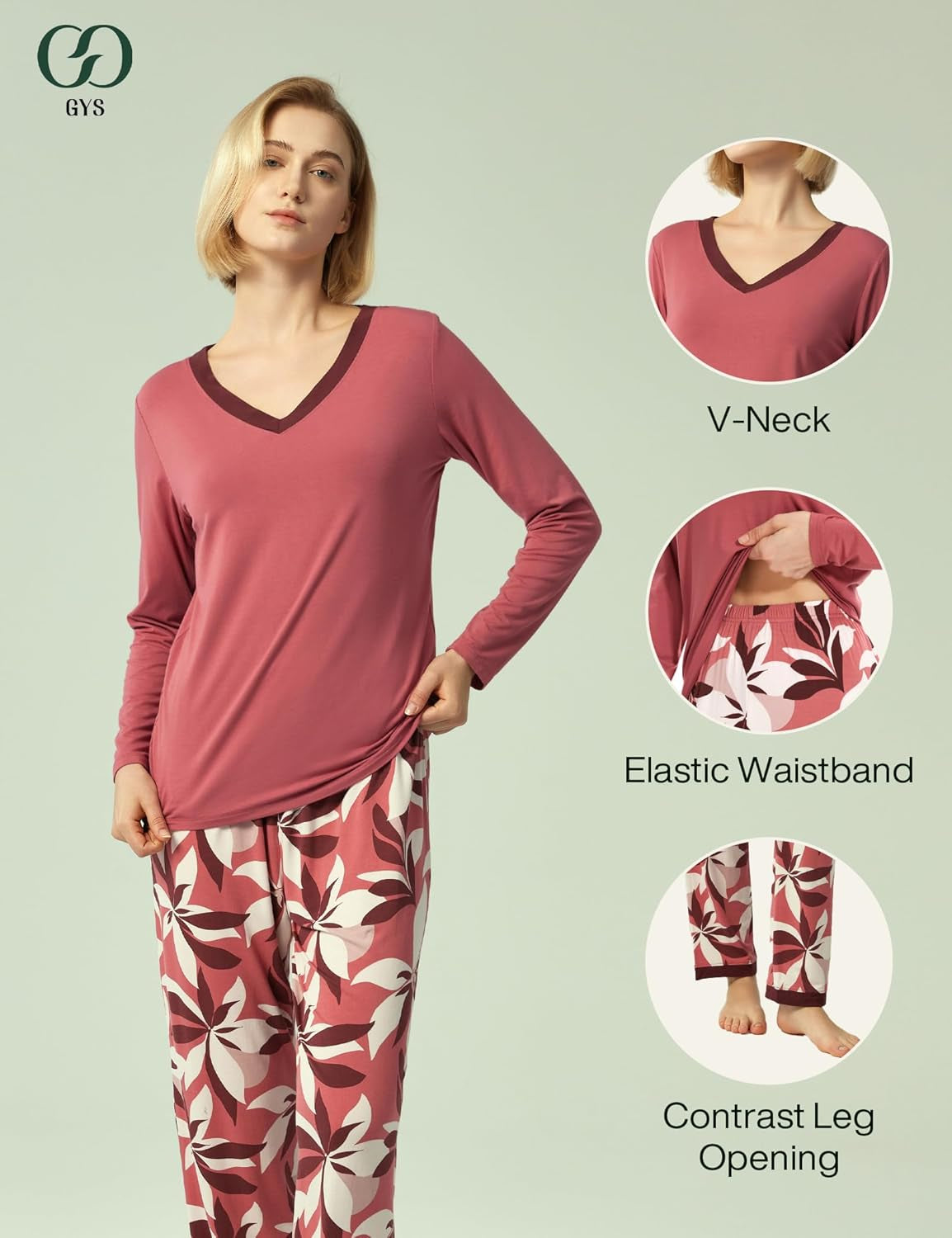 Viscose from Bamboo Women'S Pajama Sets Super Soft Long Sleeve Sleepwear Comfy Winter Pjs Sets S-4X