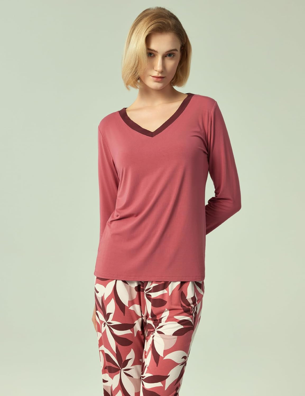 Viscose from Bamboo Women'S Pajama Sets Super Soft Long Sleeve Sleepwear Comfy Winter Pjs Sets S-4X